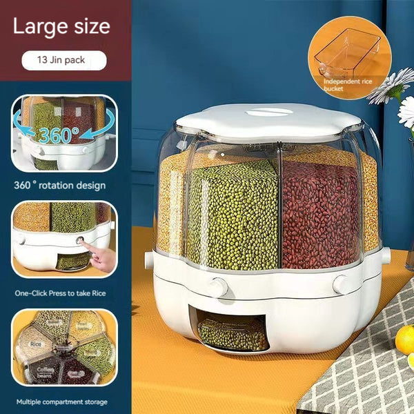 L white Grain Rotating Rice Bucket