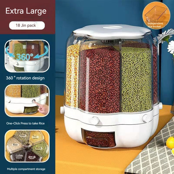 XL white Grain Rotating Rice Bucket